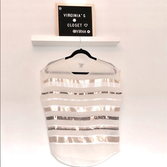 NEW GUESS Gold Sequin Top - Picture 1 of 5